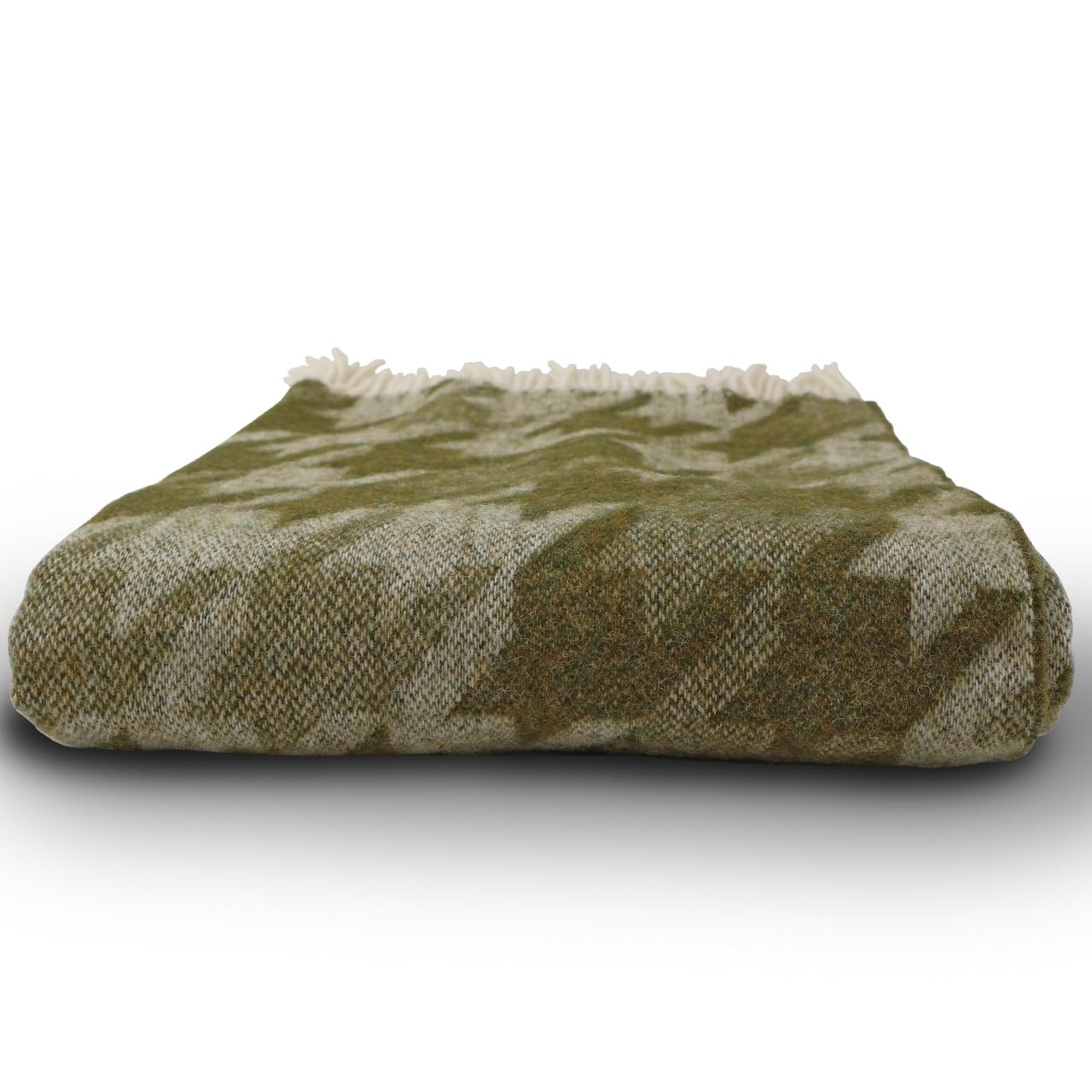 Одеяло GLAESER Fair de Luxe, Одеяло для дивана, Одеяло для кушетки, Мягкое покрывало, Пушистое и приятное (Новозеландская шерсть, Bianco V-Olive Drab 3), фото №6