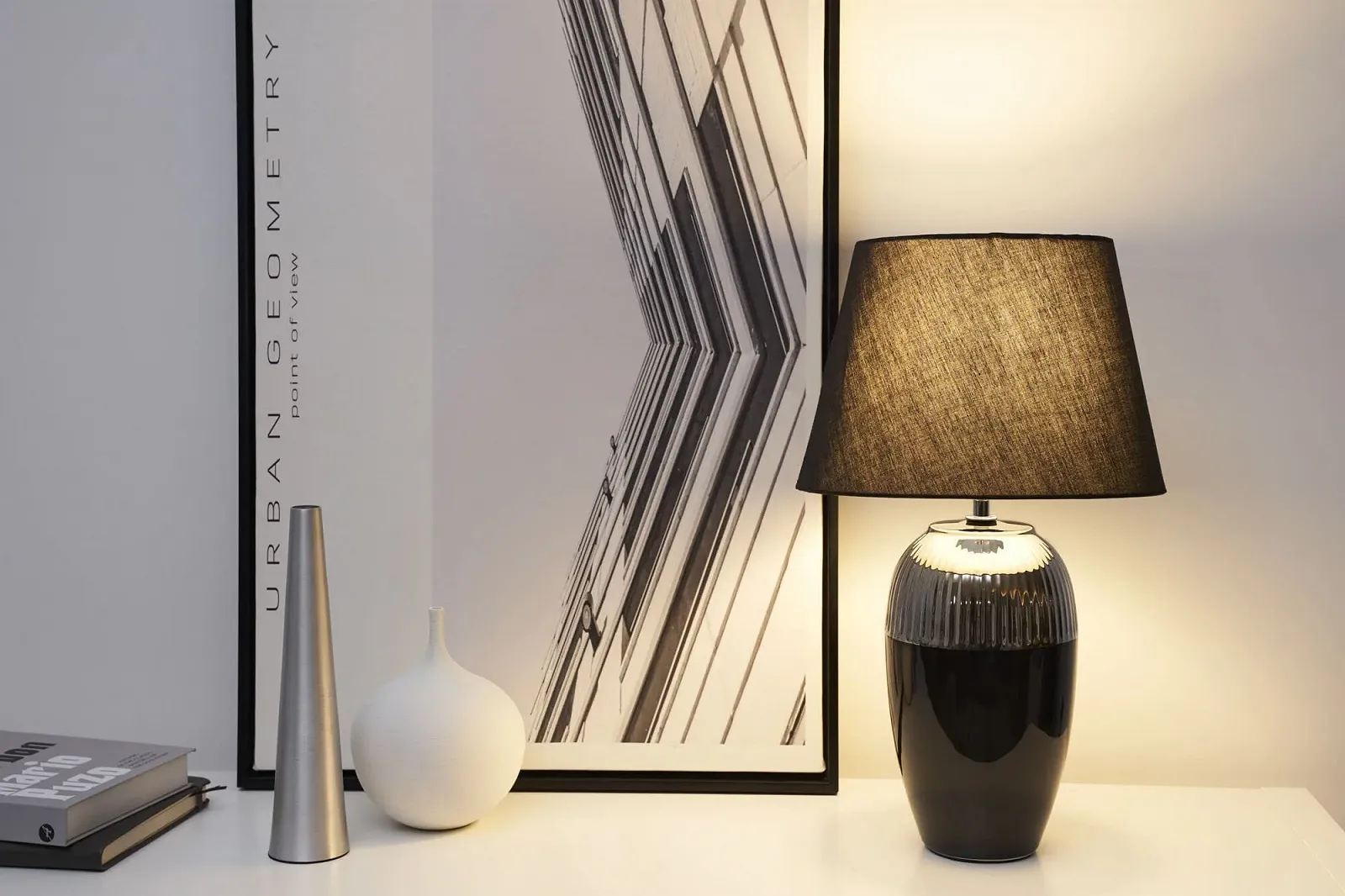 Настільна лампа Pauleen Midnight Beauty 48226 E27 макс. 20 Вт керамічна тканинна Чорно-срібляста, фото №2