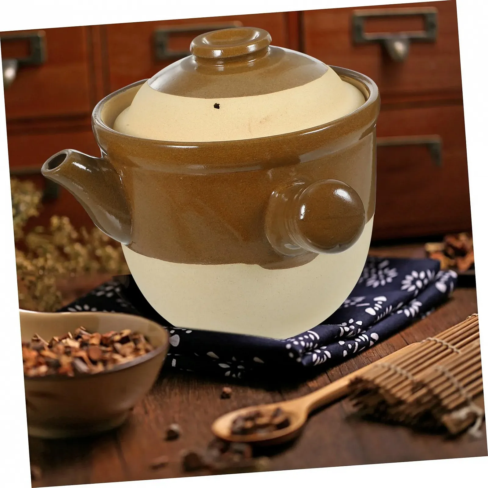 Ківш SOLUSTRE глиняний керамічний з кришкою, фото №3