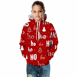 Худи Christmas Tree, для девочек и мальчиков, модель с 3D принтом, с карманом - Фото 1