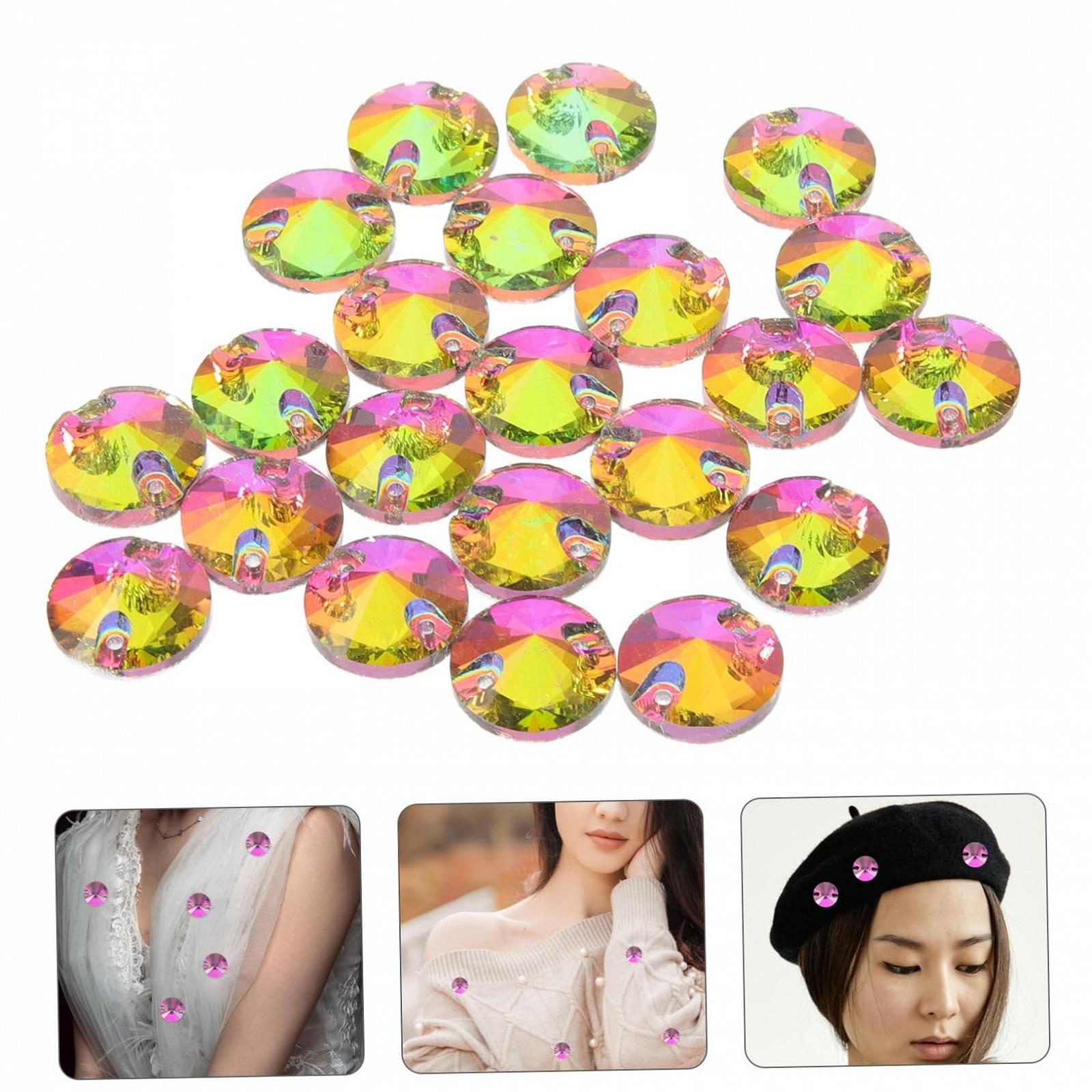 Стрази Пришивні Sewroro Круглі для творчих проєктів, кольорові, 48 шт., фото №9