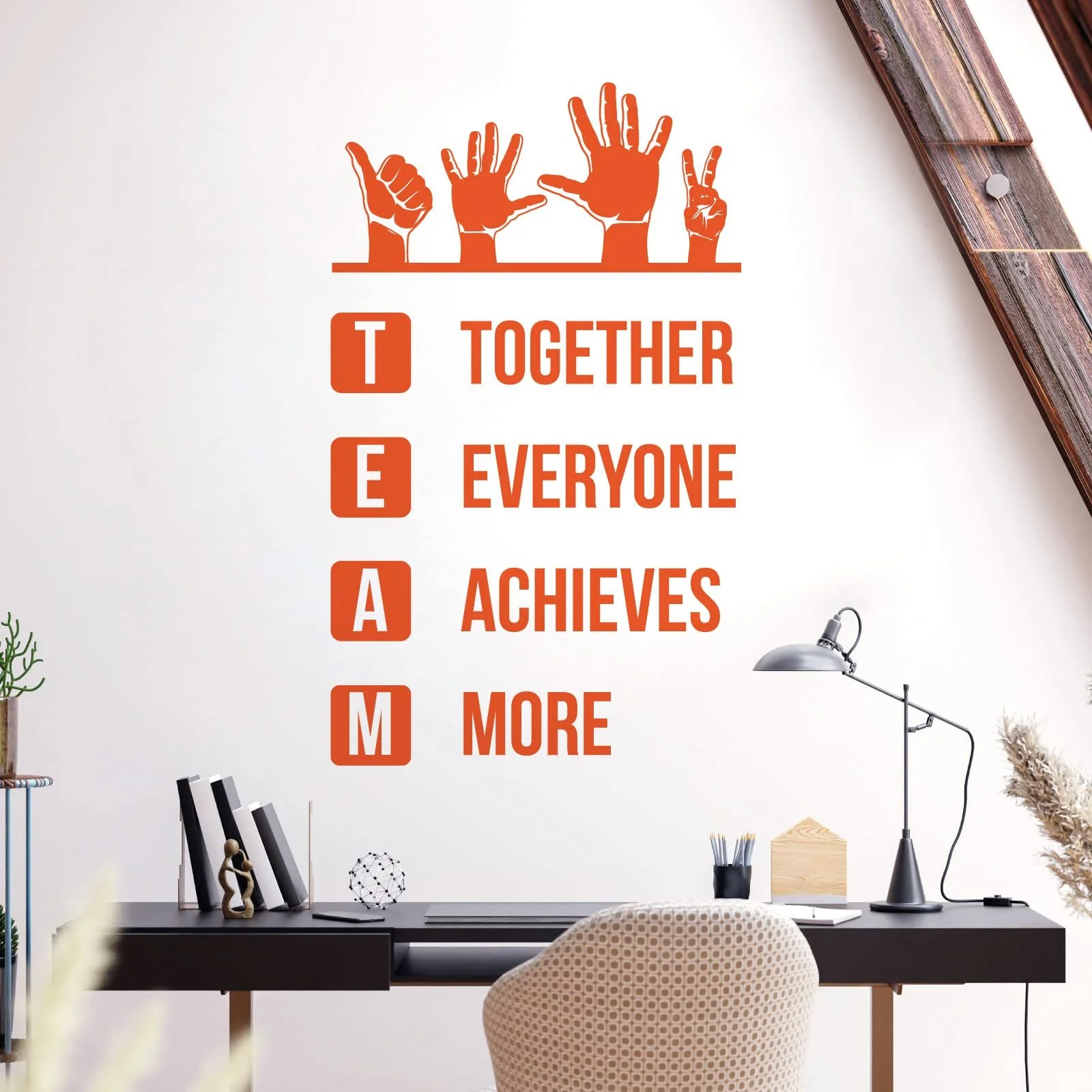 Наклейка на стіну "Together Everyone Achieves More" для офісу та коридору XXL, фото №4