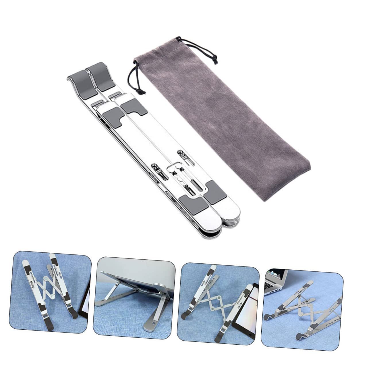 Підставка для ноутбука SEWACC Алюмінієва складана з сумкою для перенесення Міцна та стійка до подряпин, фото №2