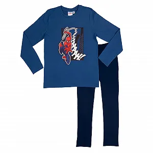 Піжама Marvel Spiderman для хлопчиків Комплект дитячої піжами Лонгслів з штанами Синій - Фото 1