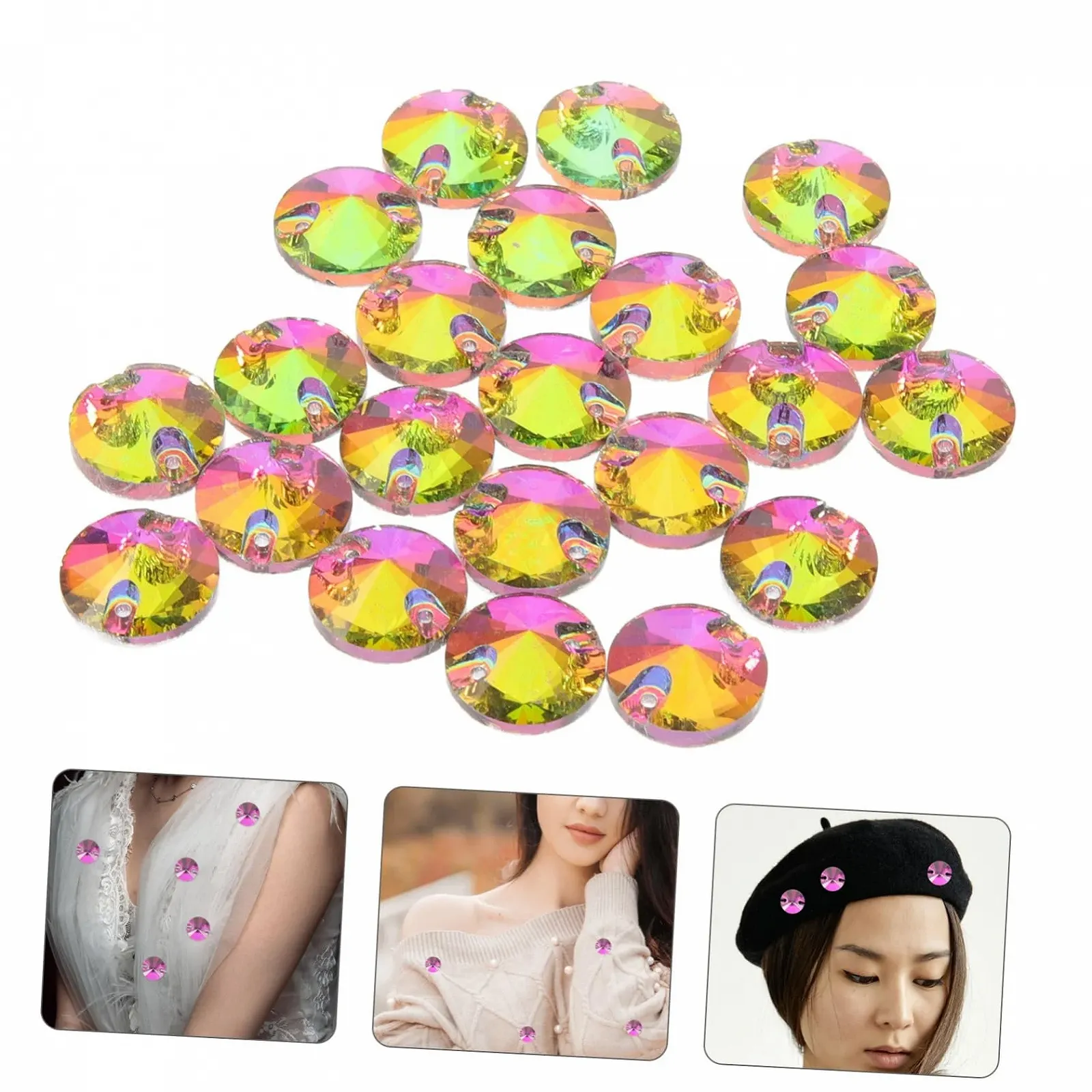 Стрази STOBOK 48 шт. Камені скляні декоративні, фото №7