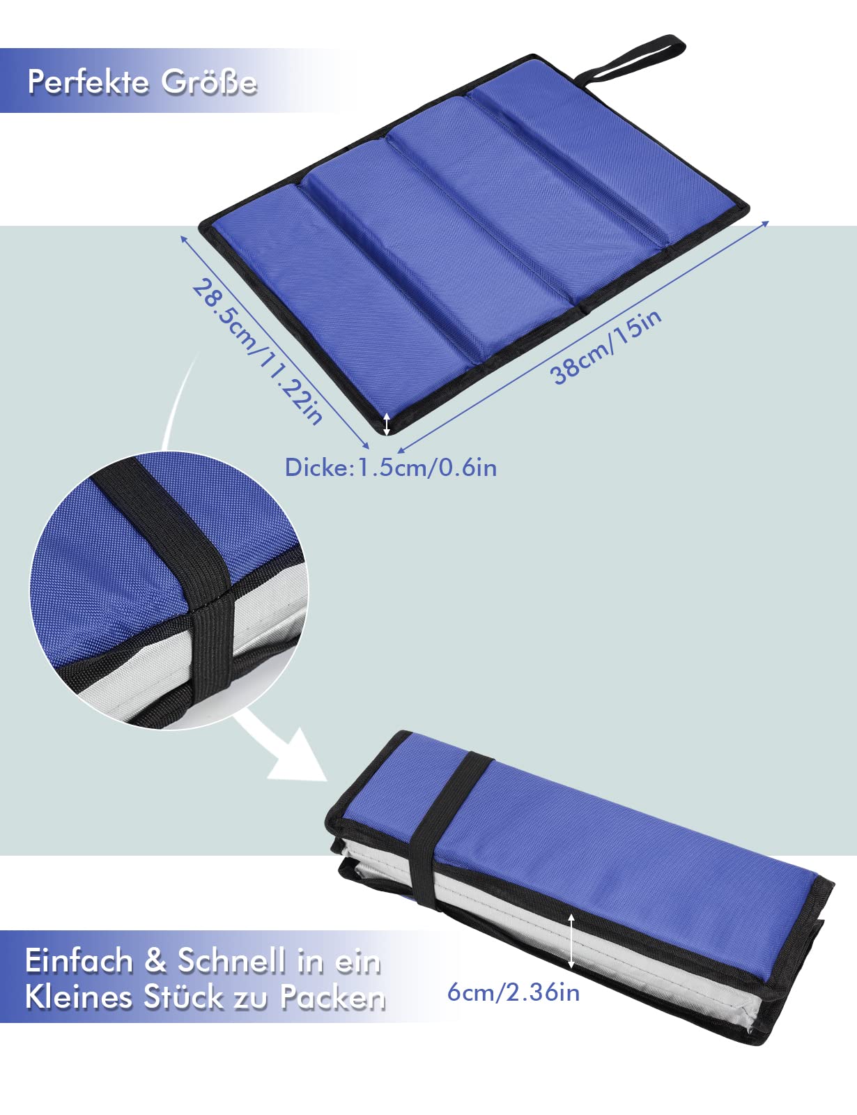 Подушка Awroutdoor Seat Mat 38 x 28 см Термопросадка Водонепроницаемая для детей Портативная для кемпинга, походов, пикников, стадиона, фото №4