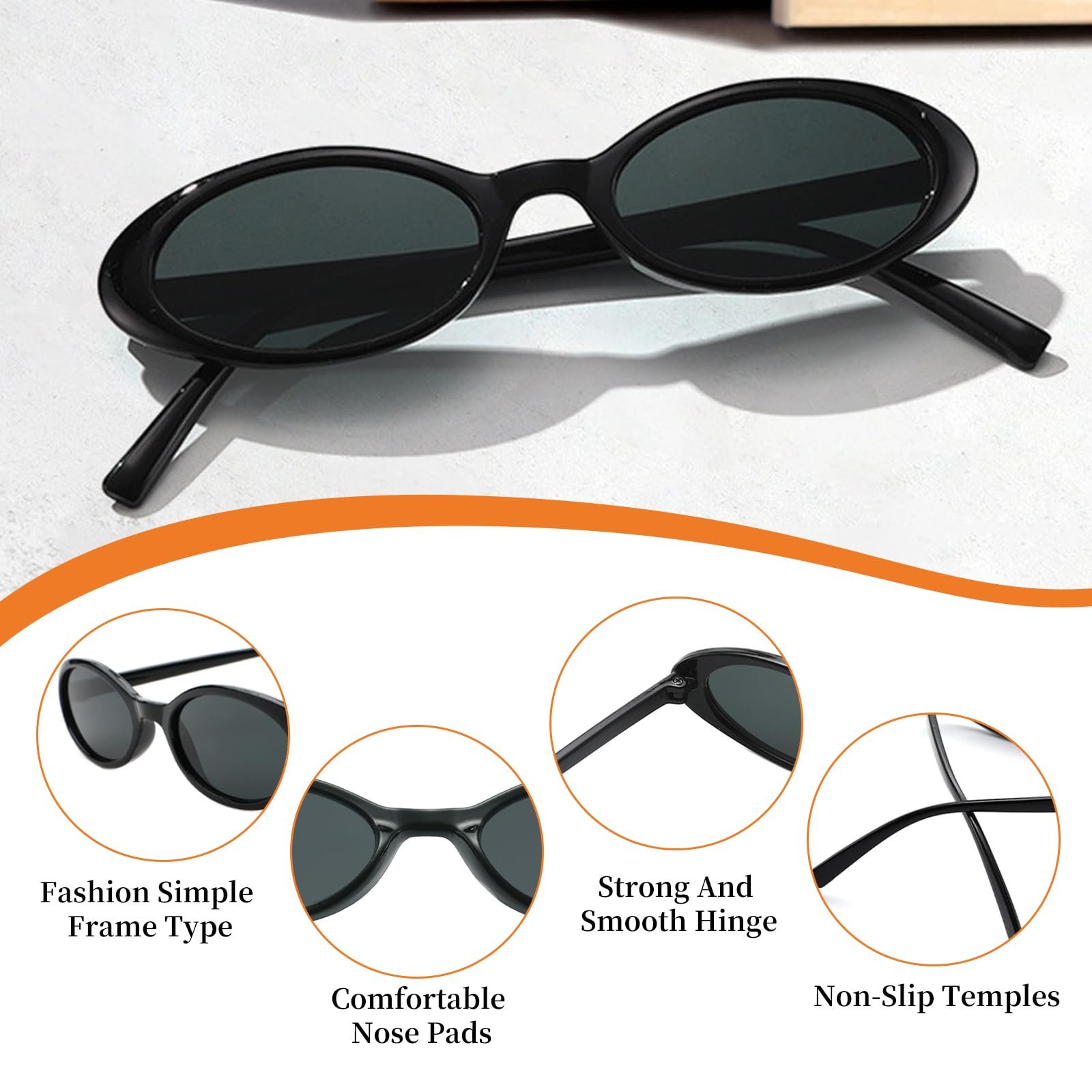 Солнцезащитные очки Thoquene Ретро Женские Защитные, бежевый, фото №3