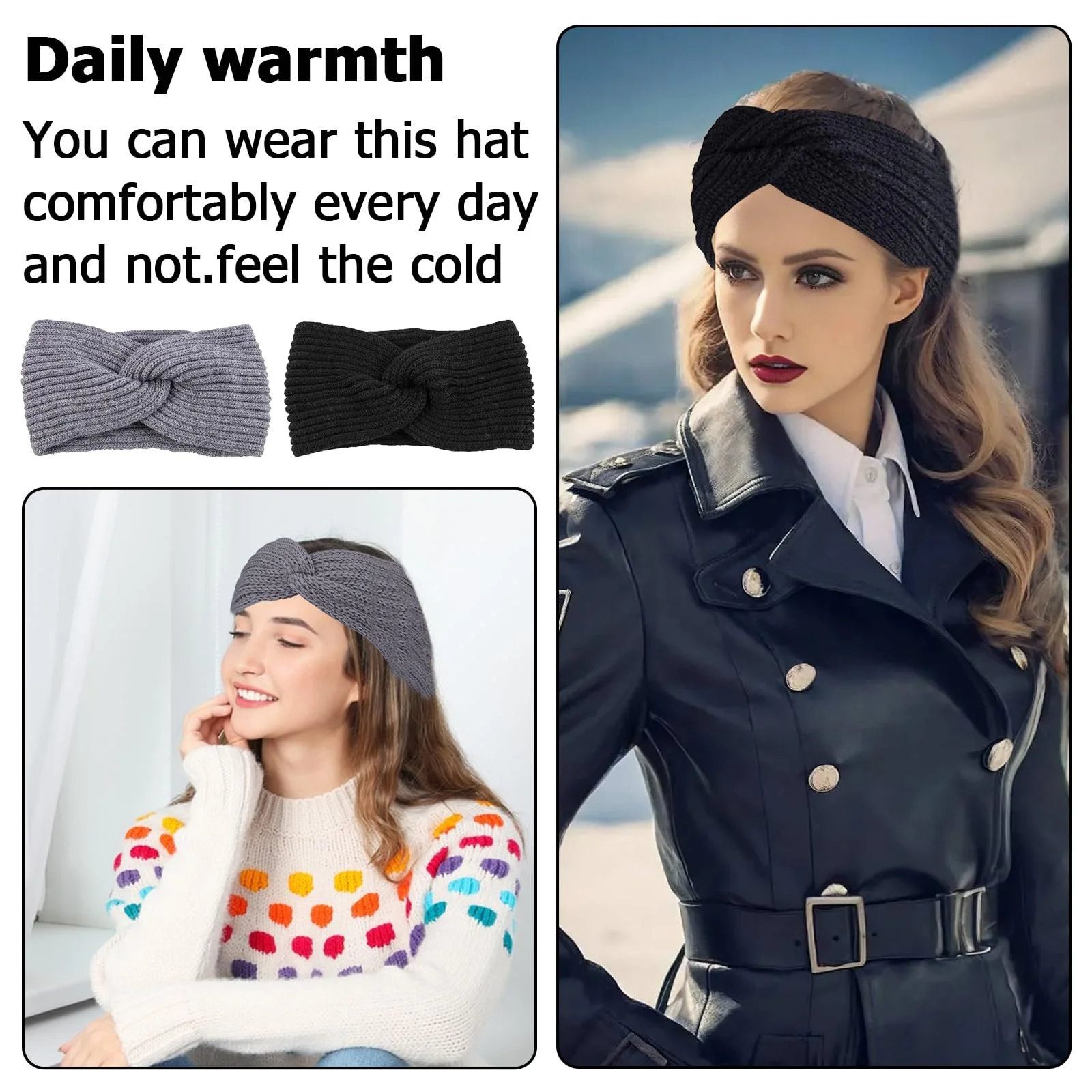 Повязка на голову зимняя женская, фото №6