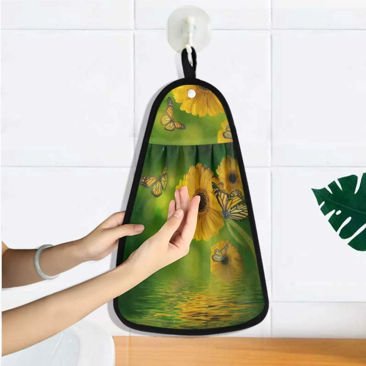 Подвесное полотенце Schmetterling Sonnenblume 42 x 31 см Принт бабочка и подсолнух, фото №5