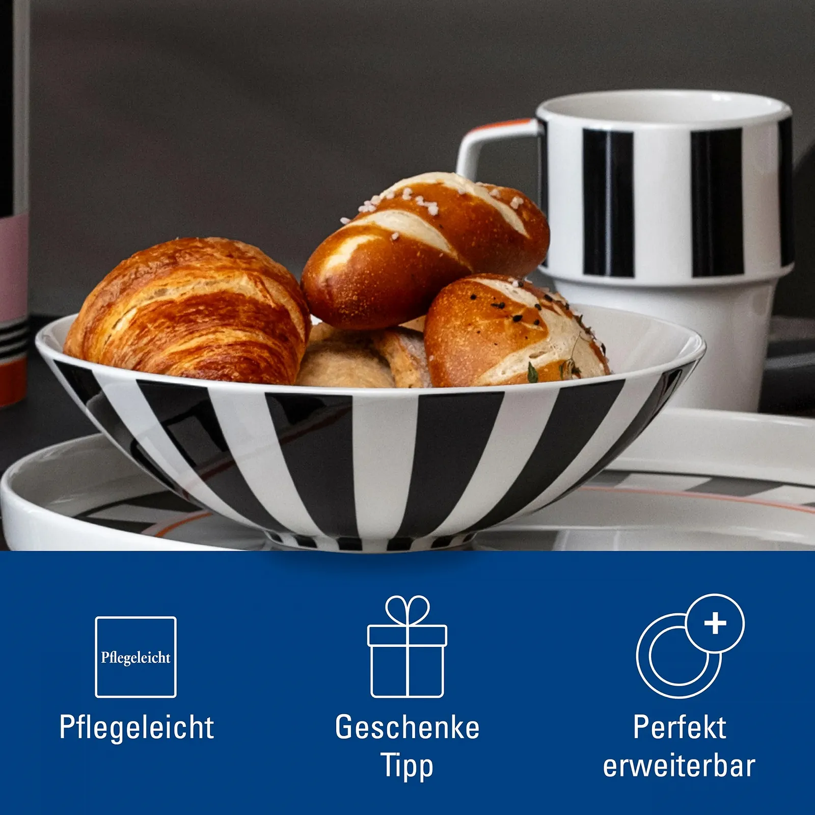 Миска Villeroy & Boch Memphis Collection Большая полосатая, фото №6