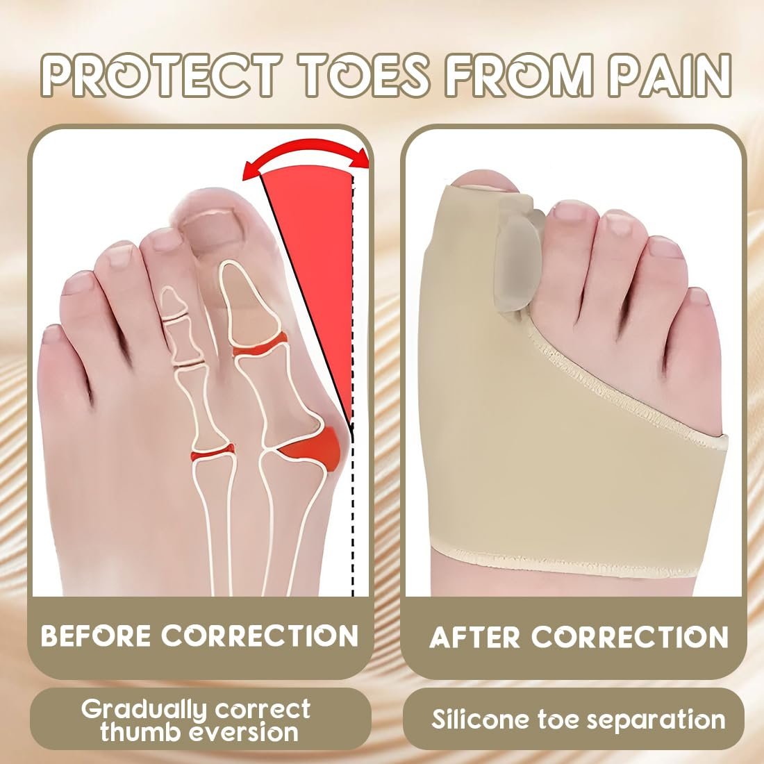 Пов'язка Захисна для великого пальця стопи 2шт з гелевим захистом, фото №5