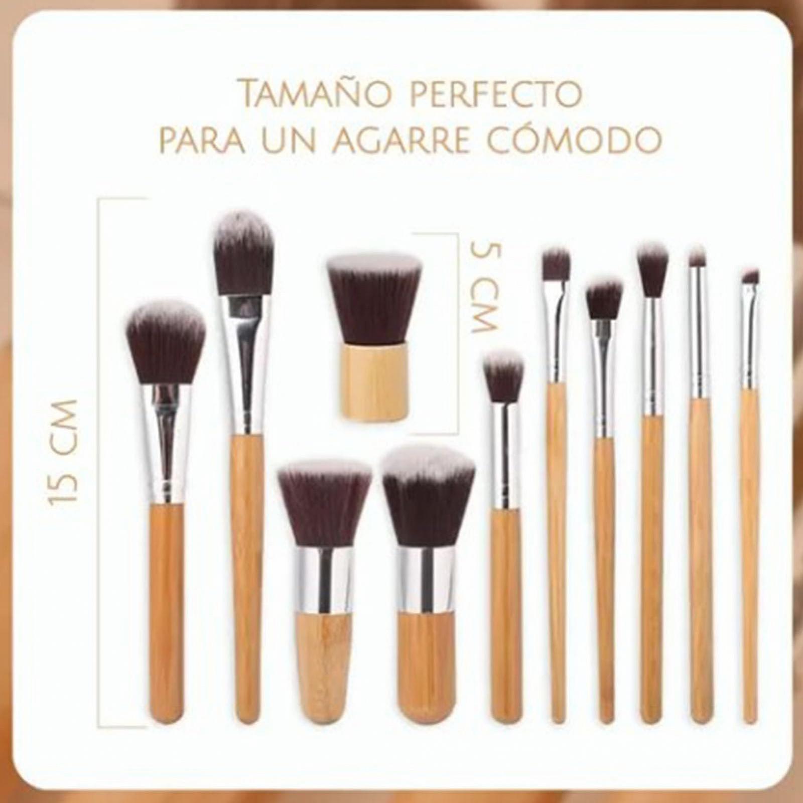 Набор кистей для макияжа Verdant Touch, 11 шт. с тканевым мешком, фото №4