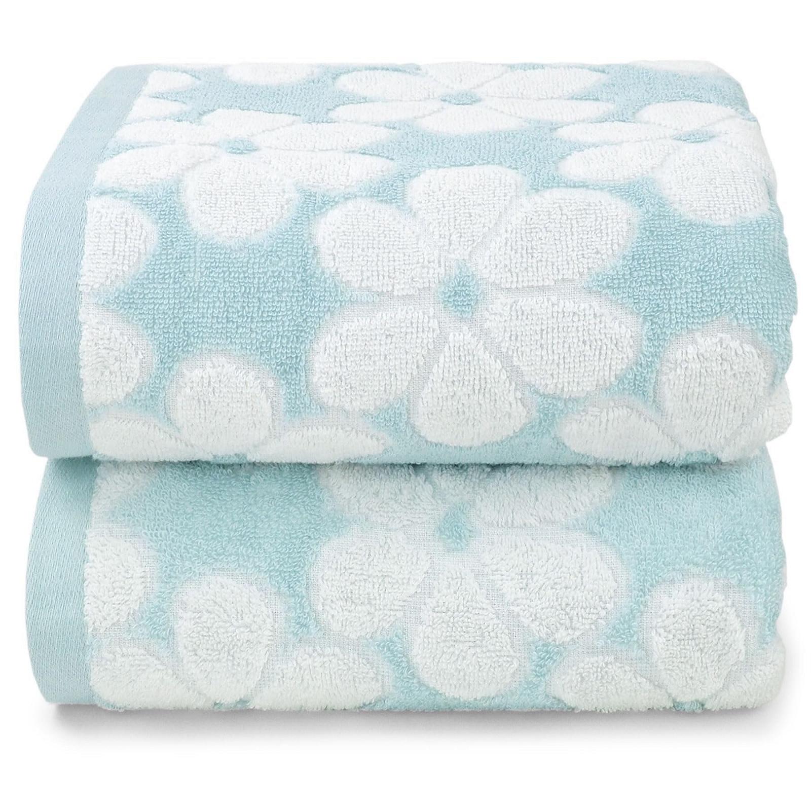 Набір рушників Floral Jacquard 100% бавовна 70x140 см 2 шт. аквамариново-блакитний, фото №1