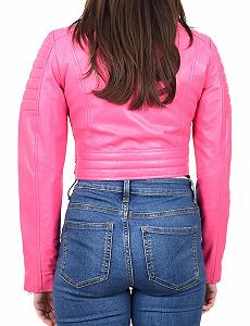 Кожаная куртка A1 FASHION GOODS Liana, байкерский стиль, стеганая, многоцветная, короткая synthetic.ua - Фото 1