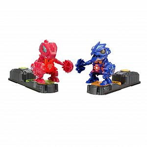 Набор Двойной Бой Bizak Biosaurus Kombat, Красный и Синий, 9 см, 20 штук, Со Светом и Звуком с Базой для Боя - Фото 1