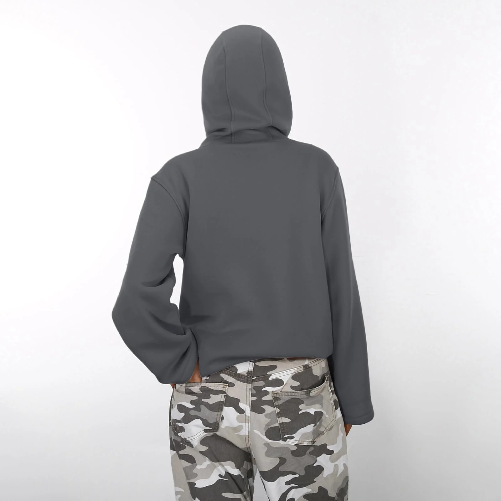 Худи Детский Повседневный Худи для Девочек Теплый Свитшот с Капюшоном и Карманами, фото №2