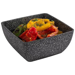 Миска APS Frostfire 19 x 19 см, высота 9 см, 1.5 литра, алюминий с антипригарным покрытием, черно-серебристая synthetic.ua - Фото 1