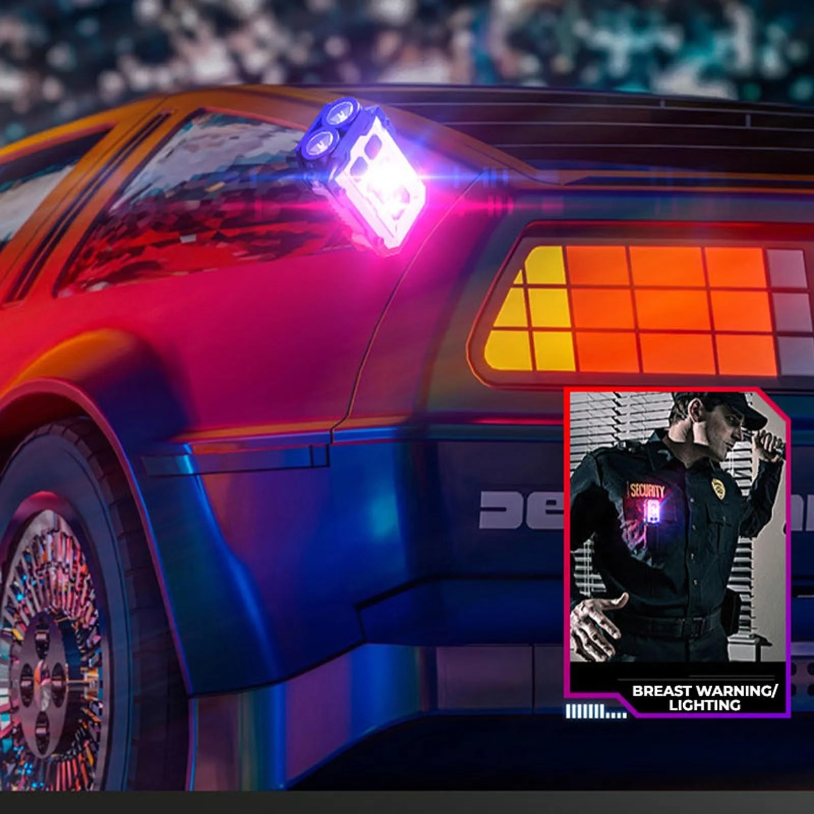 Ліхтарик Міні LED Надзвичайно Яскравий з Червоним Синім Світлом Перезаряджуваний Чорний, фото №4