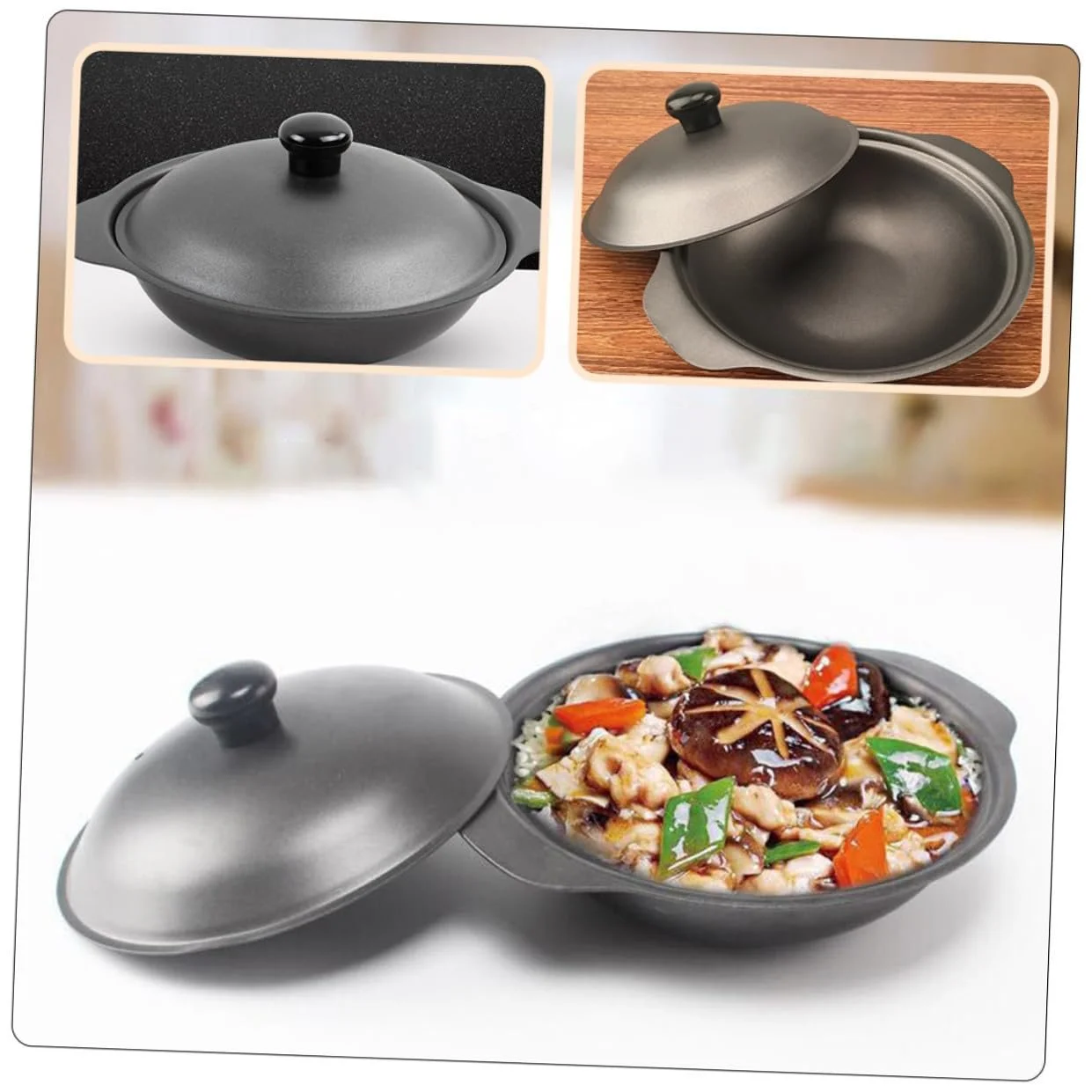 Кастрюля чугунная с крышкой термостойкая без покрытия, фото №2 Кастрюля чугунная с крышкой термостойкая без покрытия, фото №2