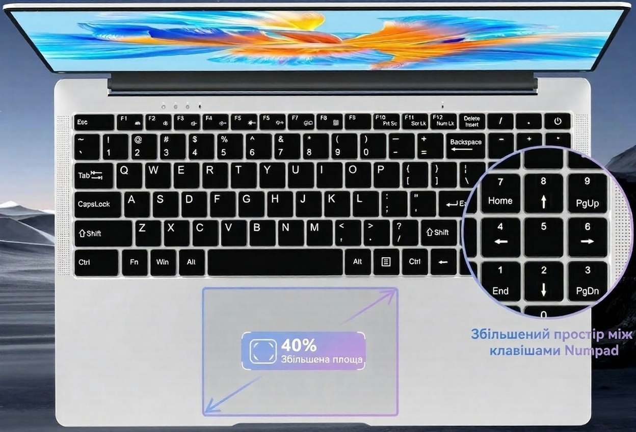 Ноутбук 15.6" Insoluxia 50095 Intel Celeron N4000 RAM 8GB SSD 256GB Windows 11 (UKR), фото №6 Ноутбук 15.6" Insoluxia 50095 Intel Celeron N4000 RAM 8GB SSD 256GB Windows 11 (UKR), фото №6