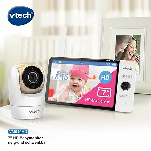 Відеоняня Vtech VM919 HD 7 дюймів 360° Wood look Night Vision Intercom synthetic.ua - Фото 1