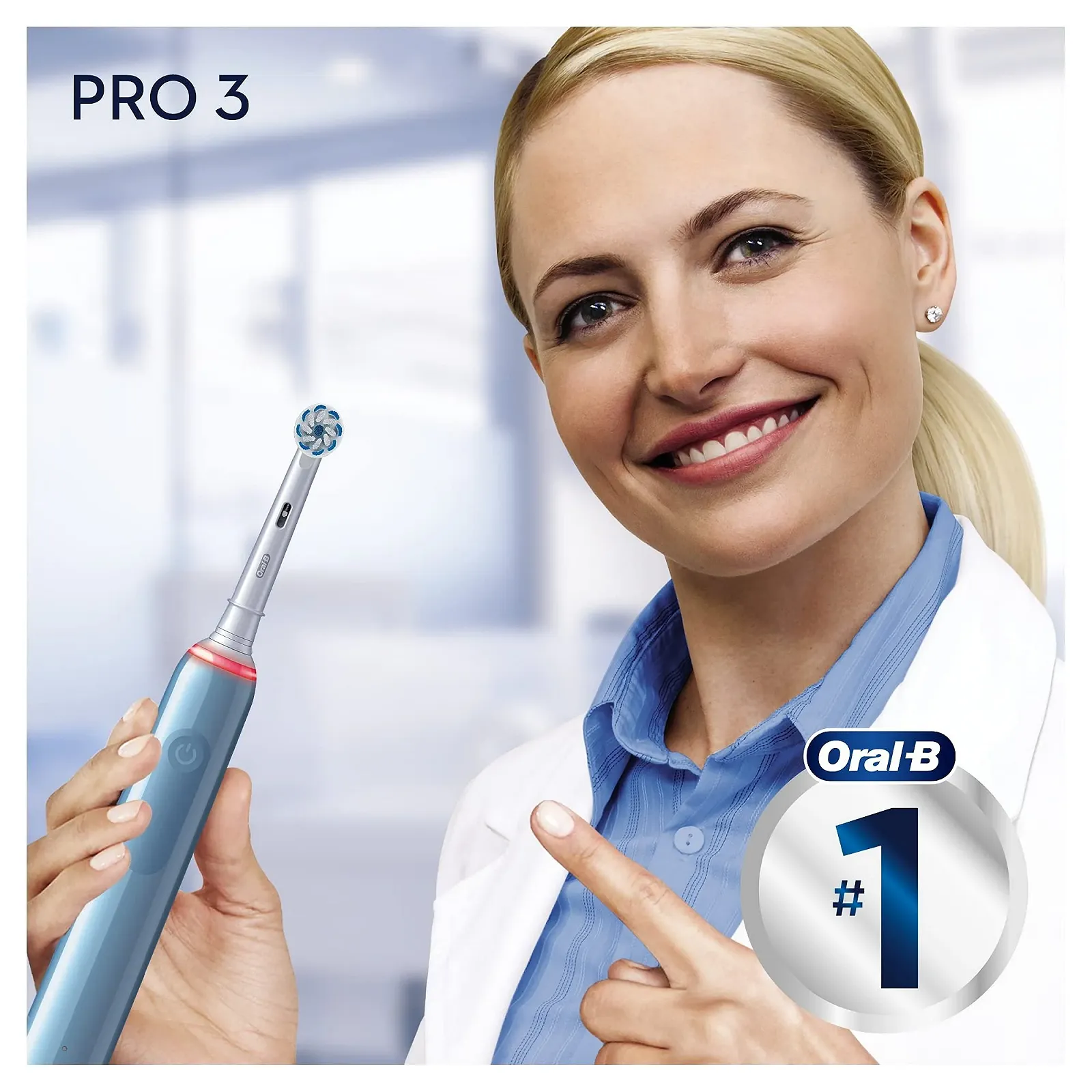 Электрическая зубная щетка Oral-B Pro 3 3000 Аккумуляторная 1 насадка Blue, фото №6