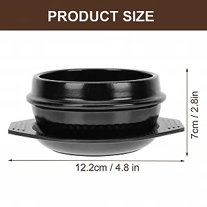 Каменный горшок с подносом и ложкой VANZACK керамический для духовки жаростойкий synthetic.ua - Фото 1