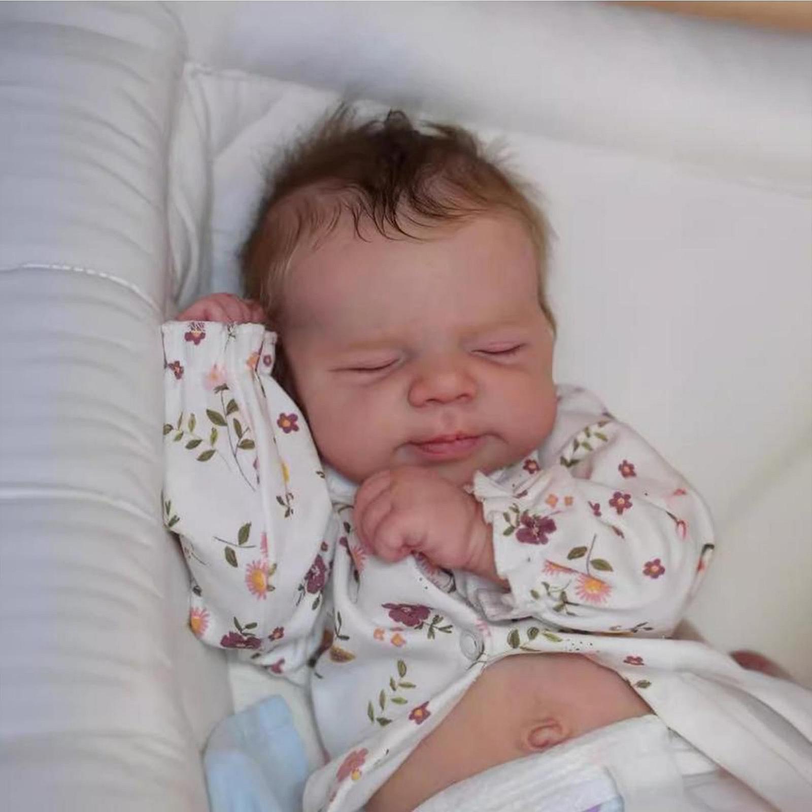 Кукла Reborn Мальчик 49 см Мягкое виниловое тело, выглядит как настоящий ребенок, закрытые глаза, фото №5