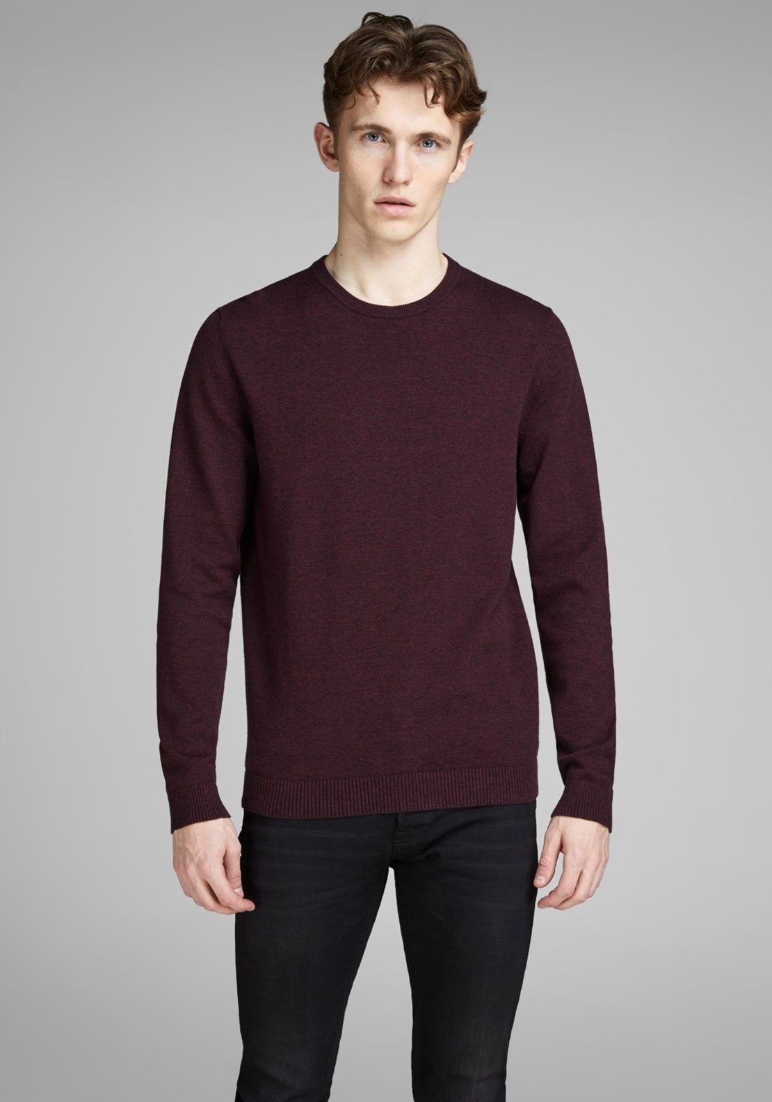 Пуловер JJEBASIC KNIT CREW NECK NOOS 12137190-Port Royale Jack&Jones Бордовий XXL, фото №1