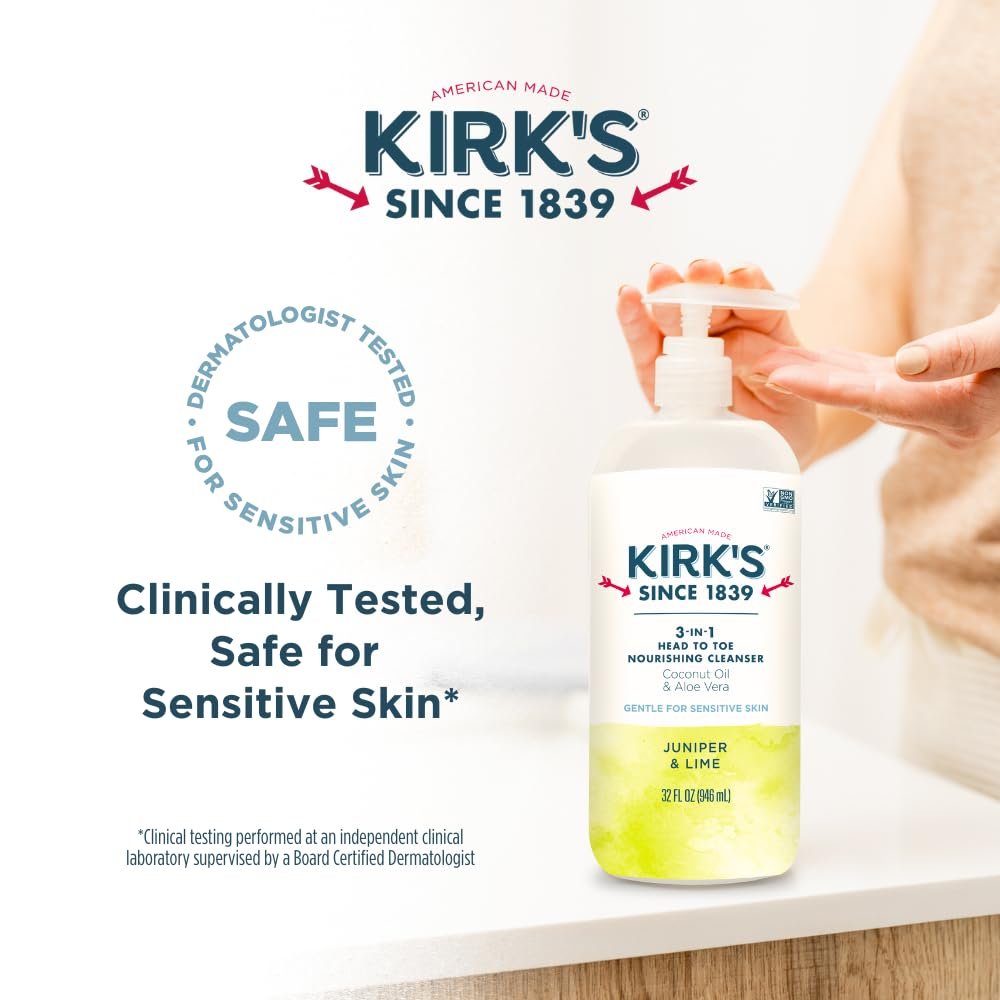 Живильний очищувальний засіб 3-в-1 Kirk's Head to Toe Juniper & Lime 32 fl oz (1 шт), фото №6