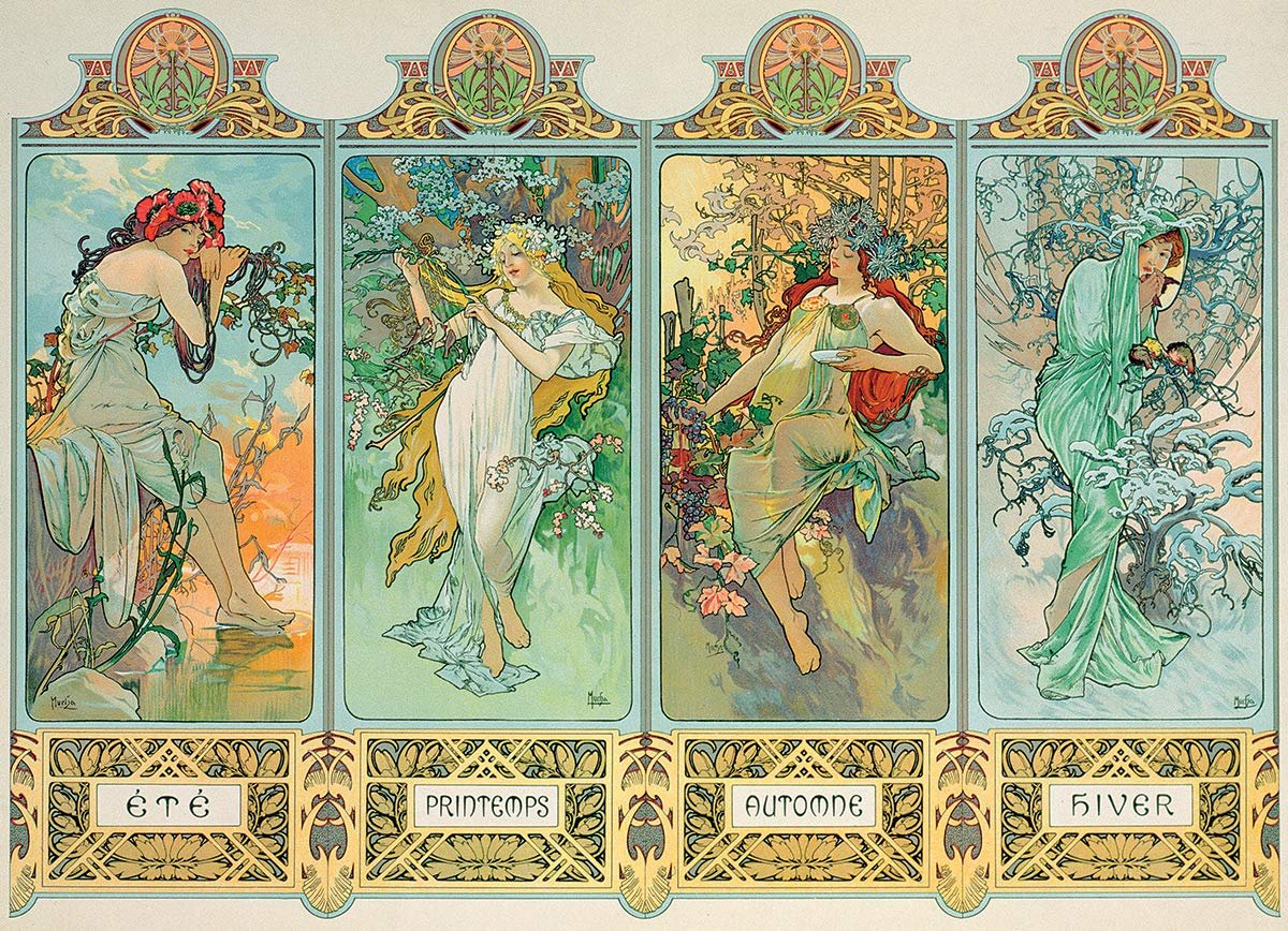 Пазл Eurographics Alphonse Maria Mucha Four Seasons 1000 деталей, разноцветный, фото №2