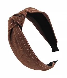 Обруч на голову axy Бавовна HR34J з вузлом і простроченою лінією synthetic.ua - Фото 1