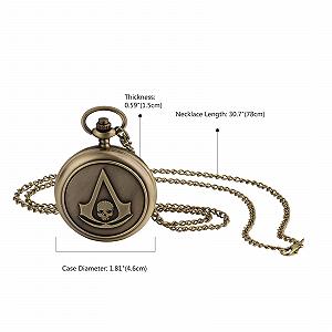 Часы JewelryWe Мужские Часы Кулон Аналоговые Кварцевые с Цепочкой Бронзовые synthetic.ua - Фото 1