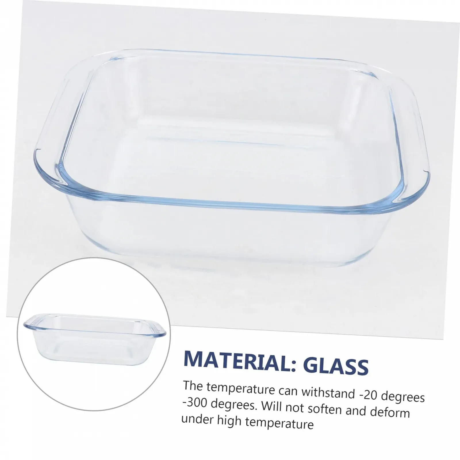 Скляна форма для запікання Ciieeo 1 шт термостійка прямокутна для духовки, мікрохвильової печі та холодильника, фото №3