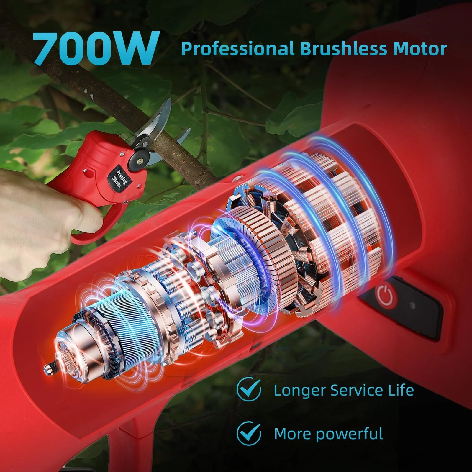 Секатор акумуляторний Без бренду Professional до 30 мм 2 x 2000 mAh, фото №5