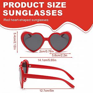 Сонцезахисні окуляри Червоні у формі серця для жінок synthetic.ua - Фото 1