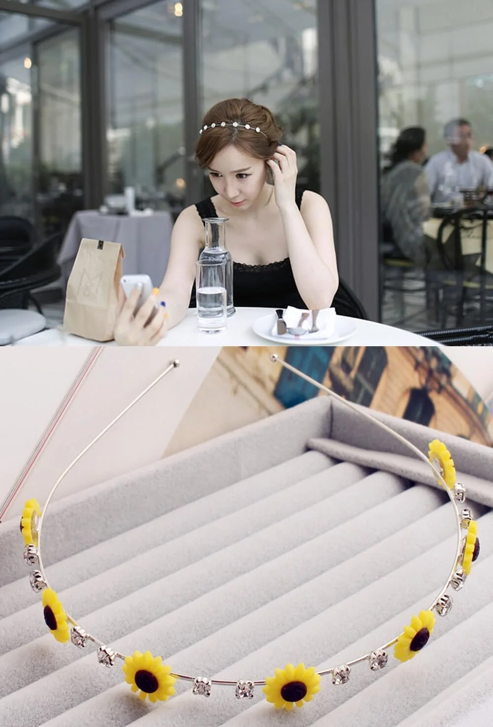 Обруч Подсолнечник Кристалл Стразы, фото №3 Обруч Подсолнечник Кристалл Стразы, фото №3