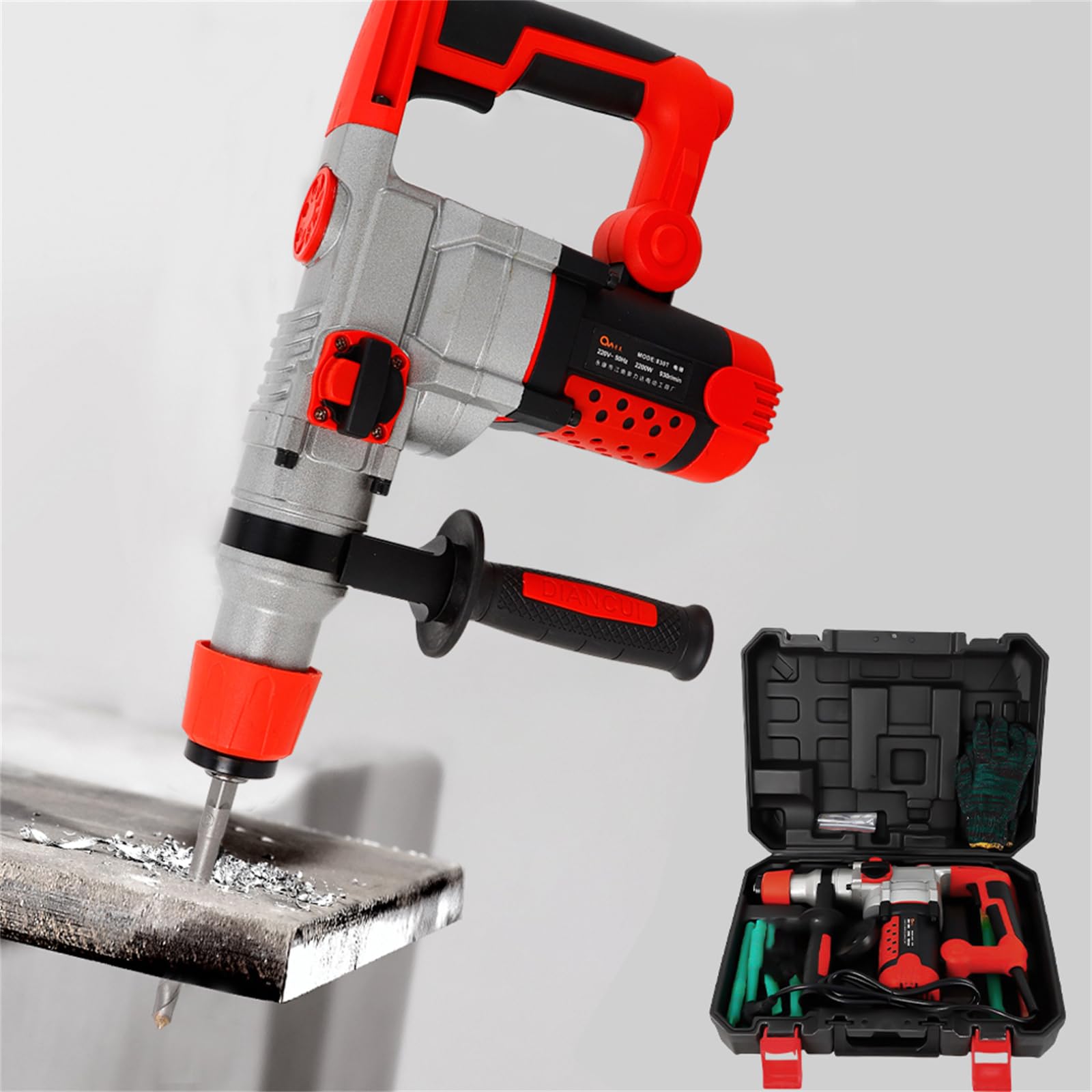 Перфоратор HOARLICN 2200 W 930 об/мин 220 V С кейсом, фото №2 Перфоратор HOARLICN 2200 W 930 об/мин 220 V С кейсом, фото №2