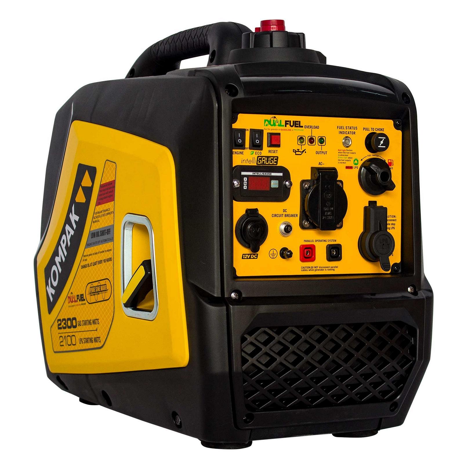 Інверторний генератор газ+бензин KOMPAK 2,3 кВт (KGG20Ei-DF) двопаливний LPG Dual Fuel, фото №7 Інверторний генератор газ+бензин KOMPAK 2,3 кВт (KGG20Ei-DF) двопаливний LPG Dual Fuel, фото №7