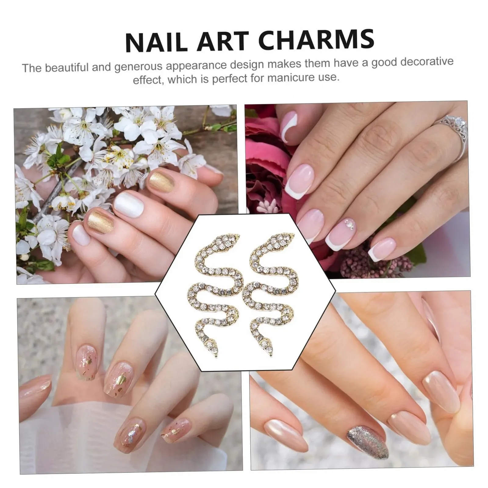 Прикраса для нігтів змія Healeved 6 шт. Манікюрний шарм, фото №5 Прикраса для нігтів змія Healeved 6 шт. Манікюрний шарм, фото №5