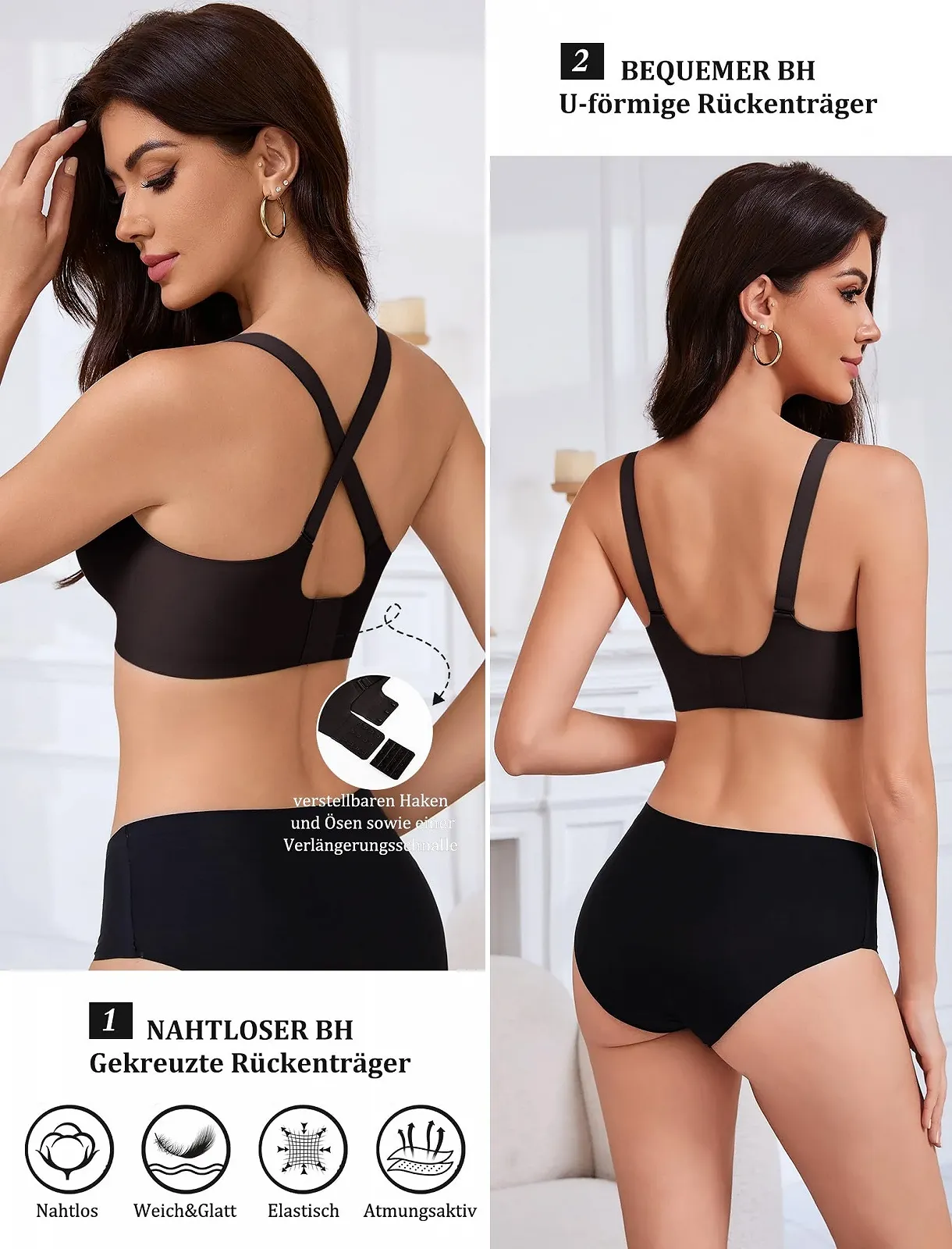 Бюстгальтер-бралетт Vtelor push-up без косточек бесшовный с глубоким V-образным вырезом уплотненный, фото №5 Бюстгальтер-бралетт Vtelor push-up без косточек бесшовный с глубоким V-образным вырезом уплотненный, фото №5
