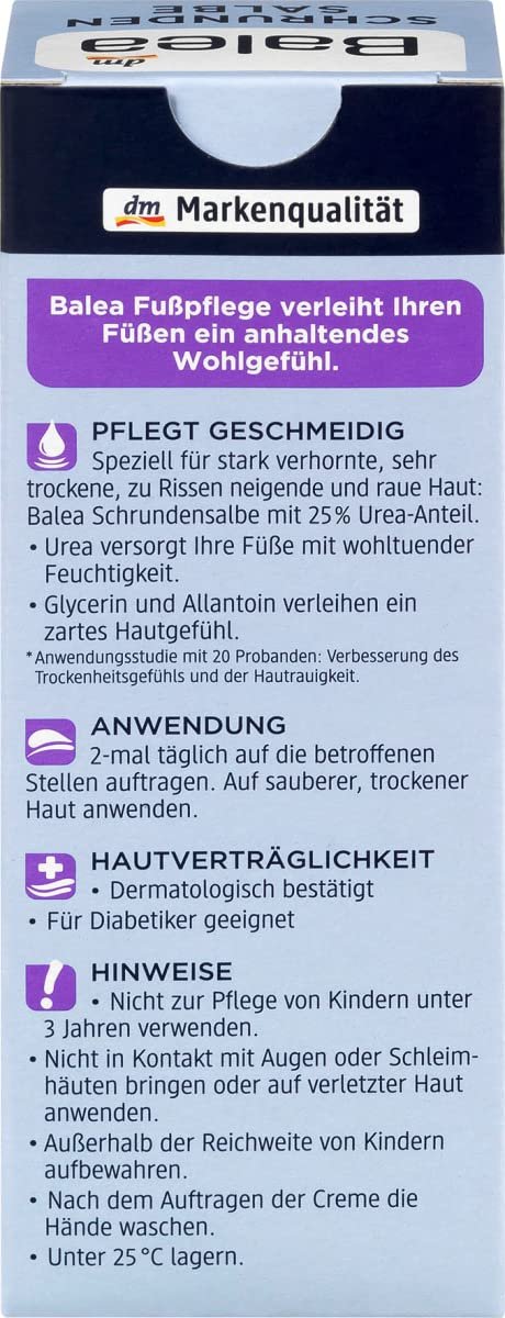Мазь для ног от трещин Balea Cracked Ointment с мочевиной 25% 4 x 50 мл, фото №6 Мазь для ног от трещин Balea Cracked Ointment с мочевиной 25% 4 x 50 мл, фото №6