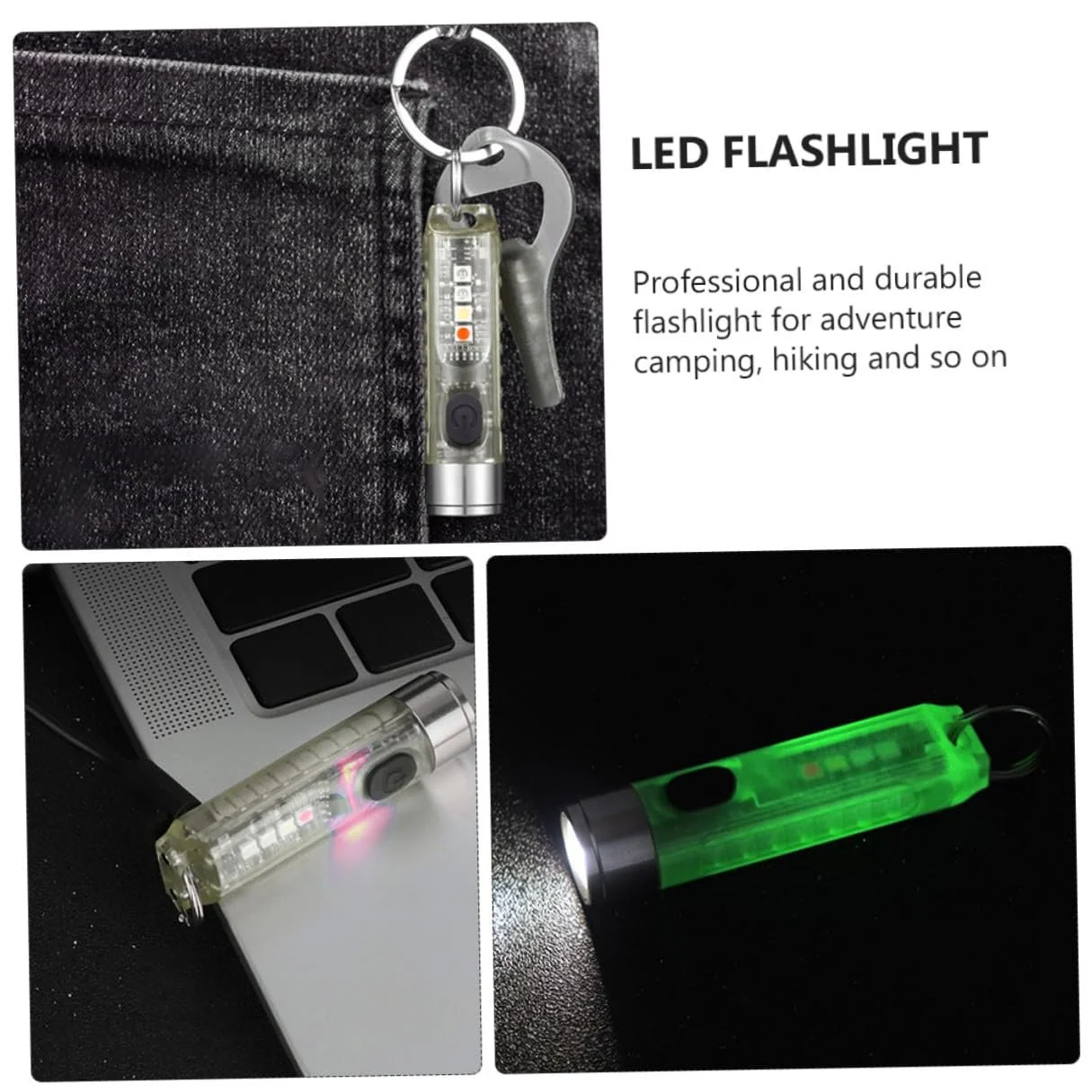 Брелок-ліхтарик USB акумуляторний малий Нічний Білий, фото №9 Брелок-ліхтарик USB акумуляторний малий Нічний Білий, фото №9