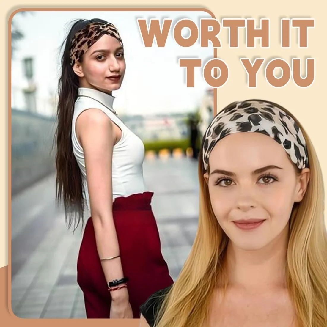 Набір з 4 літніх еластичних пов'язок на голову, фото №6