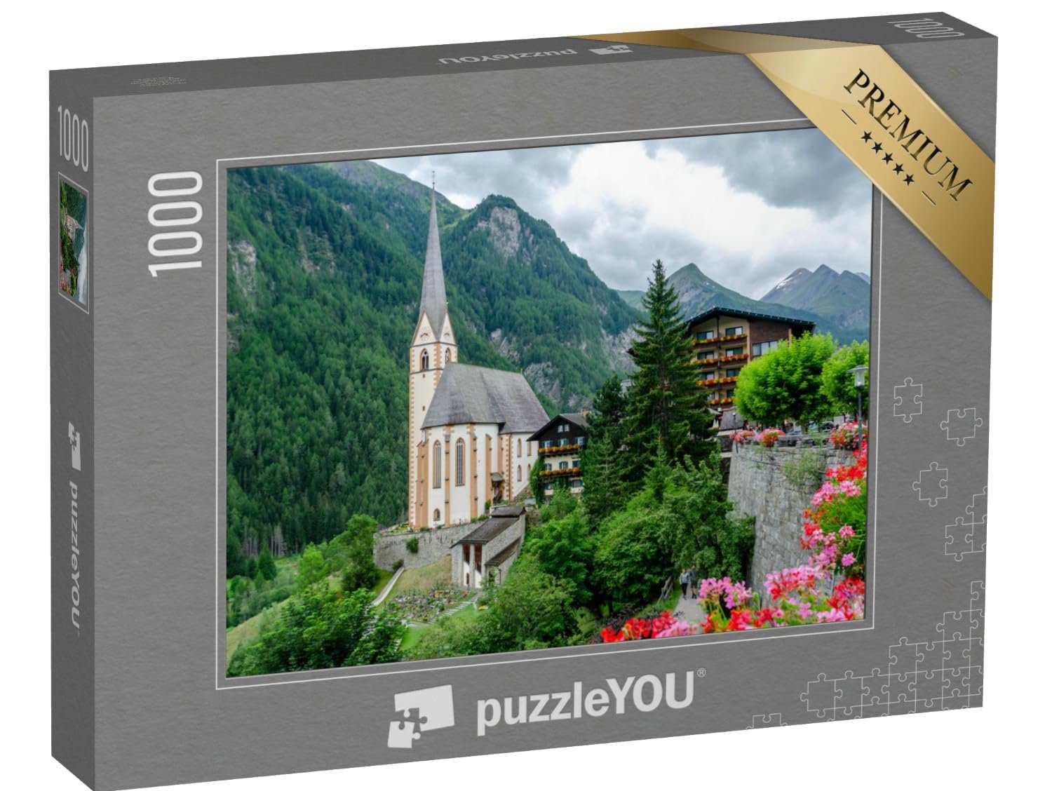 Пазл puzzleYOU Landscape Церковь в Хайлигенблуте под группой Гросглокнер, Австрия 1000 элементов, фото №1
