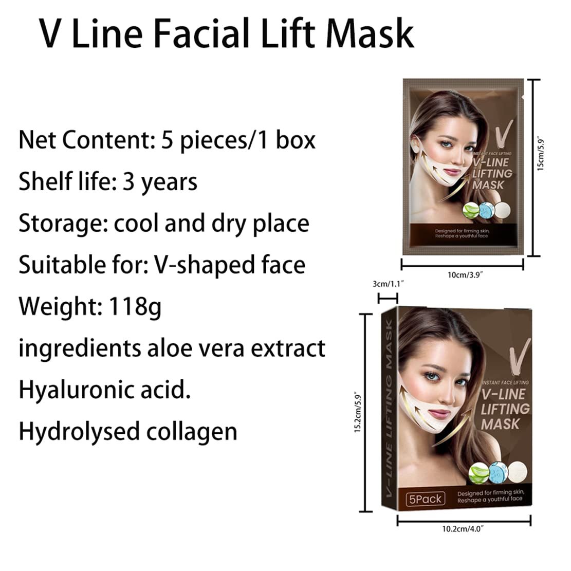 Маска для подтяжки V-линии, Маска для уменьшения двойного подбородка, Интенсивная укрепляющая двухслойная маска для подтяжки подбородка, V-образная маска для лица, Маска для мгновенной подтяжки подбородка, для укрепления и укрепления лица (5 шт.), фото №7 Маска для подтяжки V-линии, Маска для уменьшения двойного подбородка, Интенсивная укрепляющая двухслойная маска для подтяжки подбородка, V-образная маска для лица, Маска для мгновенной подтяжки подбородка, для укрепления и укрепления лица (5 шт.), фото №7