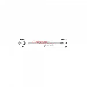 Тормозной шланг METZGER 4110274 для MERCEDES-BENZ, передняя ось слева - Фото 1