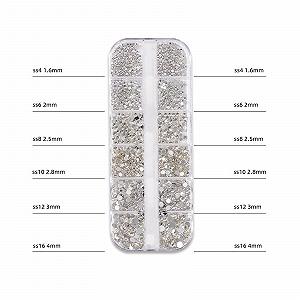 Кришталеві стрази для дизайну нігтів 1 коробка Срібна основа synthetic.ua - Фото 1