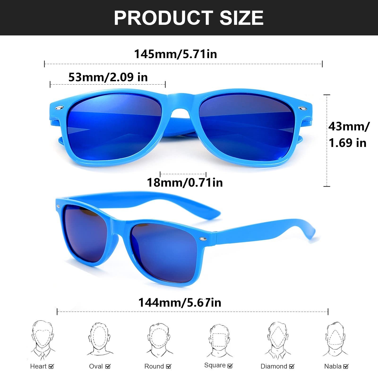 Сонцезахисні окуляри FSMILING Neon, набір для жінок і чоловіків, 10 штук, фото №7