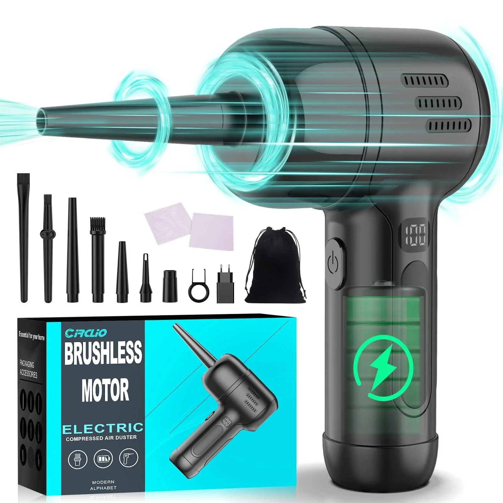 Електрична повітродувка ULtronics X 3 швидкості 165 000 об/хв 10 400 мАг Акумуляторна, фото №1